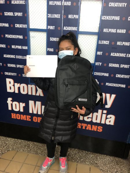 bronx academy of multimedia laptop donation from chipotle